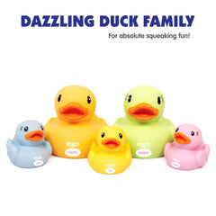 Funskool Giggles Dazzling Duck Family Squeakers , Multicolor Duck Squeakers Pack of 5 for Infant & Toddlers