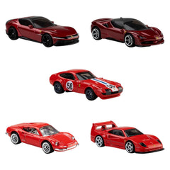 Hot Wheels Die-Cast Ferrari Cars 5-Pack in 1:64 Scale Officially Licensed Set of 5 Ferrari Collectible Vehicles