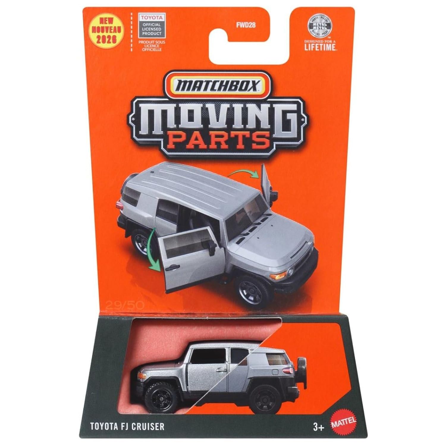 Matchbox Moving Parts 2026 - Toyota FJ Cruiser Toy Car for Kids Ages 3 Year & Up