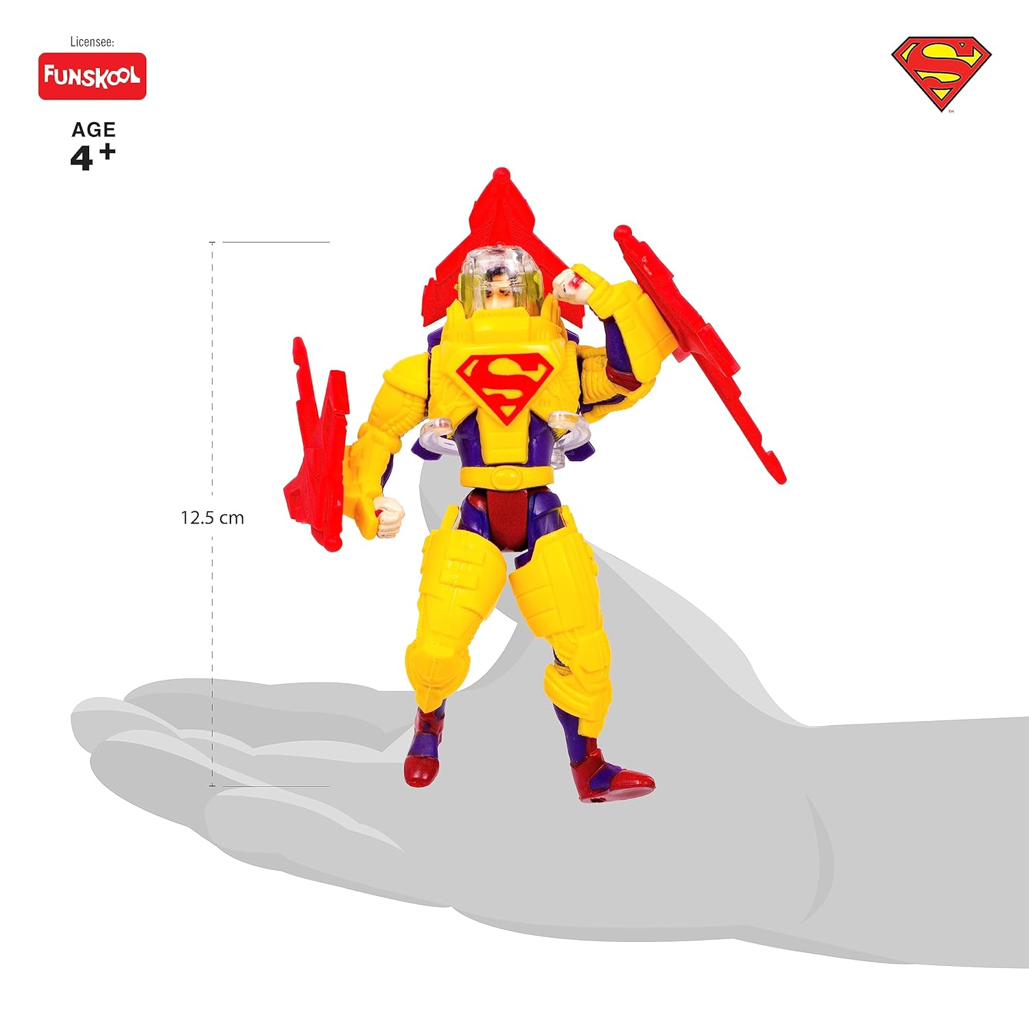 Funskool Lunar Combat SuperMan Action Figurine for Ages 4+ (Card & Design May Vary)
