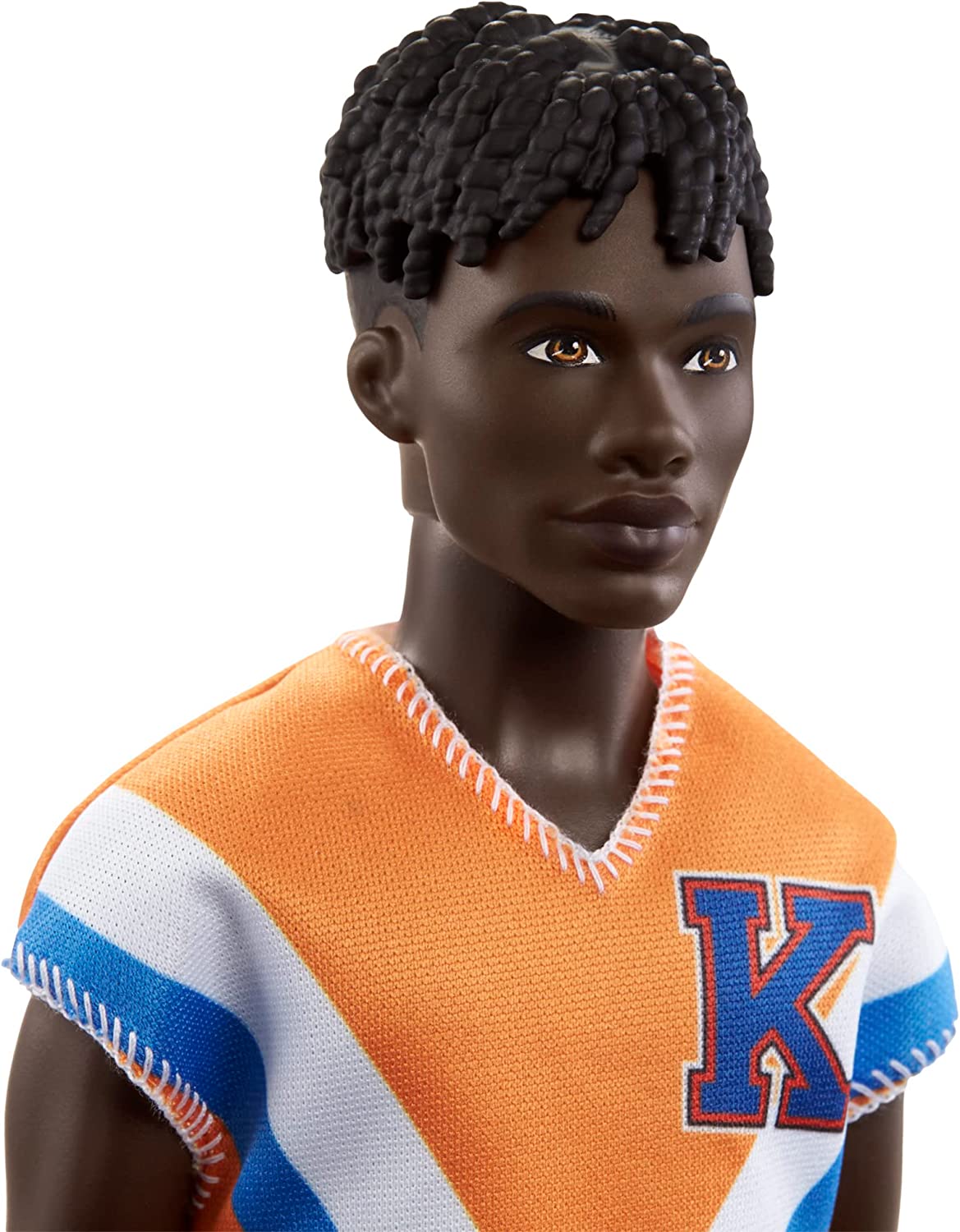 Barbie Ken Fashionistas with Twisted Black Hair Wearing Trendy Fit with A Sporty Jersey and Shorts #203 for Kids Ages 3+