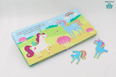 Booktopus Square Puzzle Board Book - Unicorn Friends Learning Puzzle with Easy Grip Pieces - Educational Toys for Kids 4+
