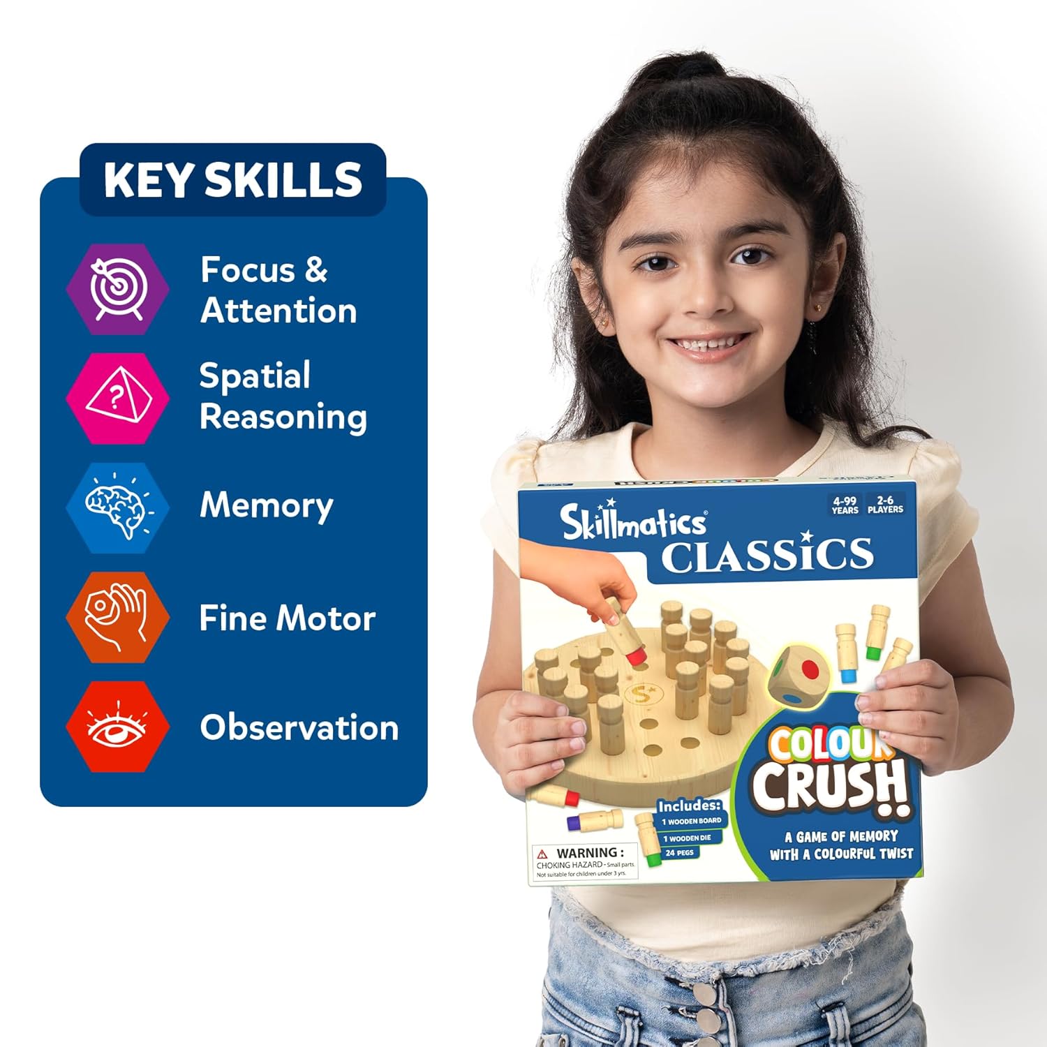 Skillmatics Colour Crush - Thrilling Memory Challenge, Fast-Paced Board & Travel Game For Ages 4+