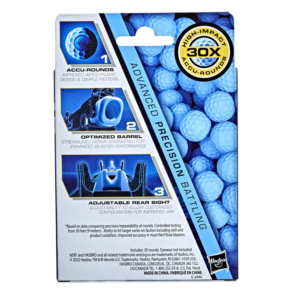 Nerf Rival 30 Accu-Round Refill, Includes 30 Accu-Rounds, The Most Accurate Nerf Rival Rounds, Compatible with All Nerf Rival Blasters