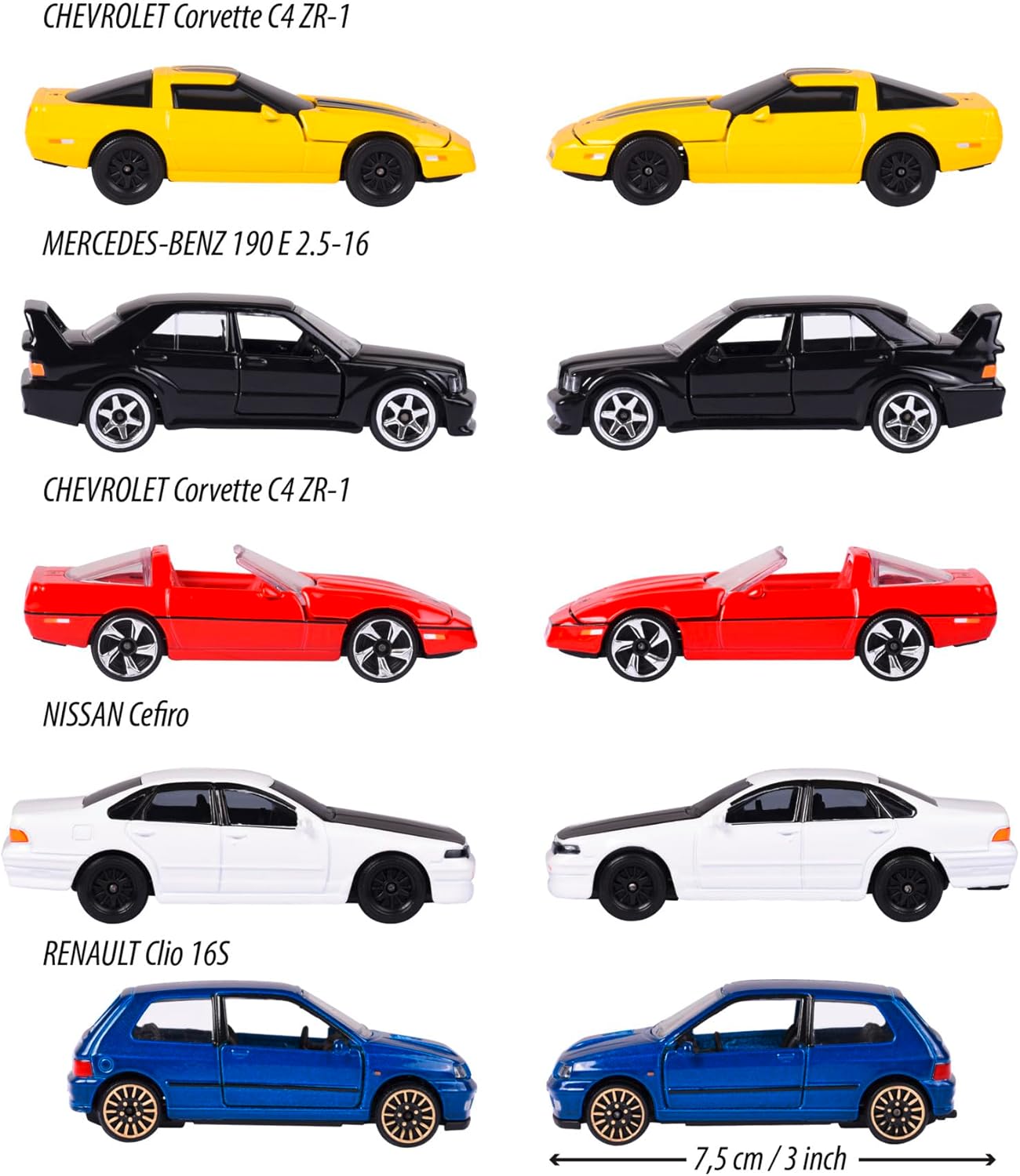 Majorette 90s Youngster 5 Car Giftpack Scale 1:64 Classic Edition For Kids & Collectors Ages 3 and Up