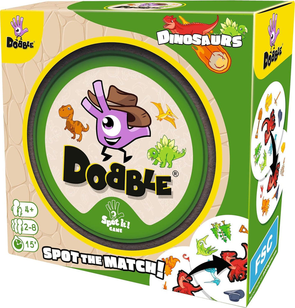 Funskool Asmodee Dobble Dinosaurs Family Card Game, 2-8 Players, For Ages 4 Years &amp; Up