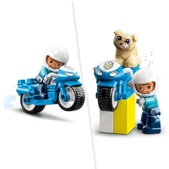 LEGO DUPLO Police Motorcycle with Police Figurine Building Kit for Ages 2+