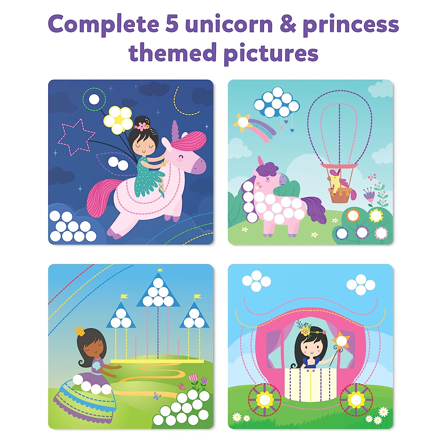 Skillmatics Dot It with Magnets - Unicorns & Princesses DIY Art Activity Gift Kit for Ages 3-7 Years