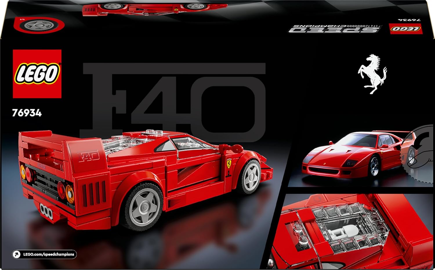 LEGO Speed Champions Ferrari F40 Supercar Vehicle Building Kit For Ages 9+
