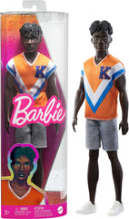 Barbie Ken Fashionistas with Twisted Black Hair Wearing Trendy Fit with A Sporty Jersey and Shorts #203 for Kids Ages 3+