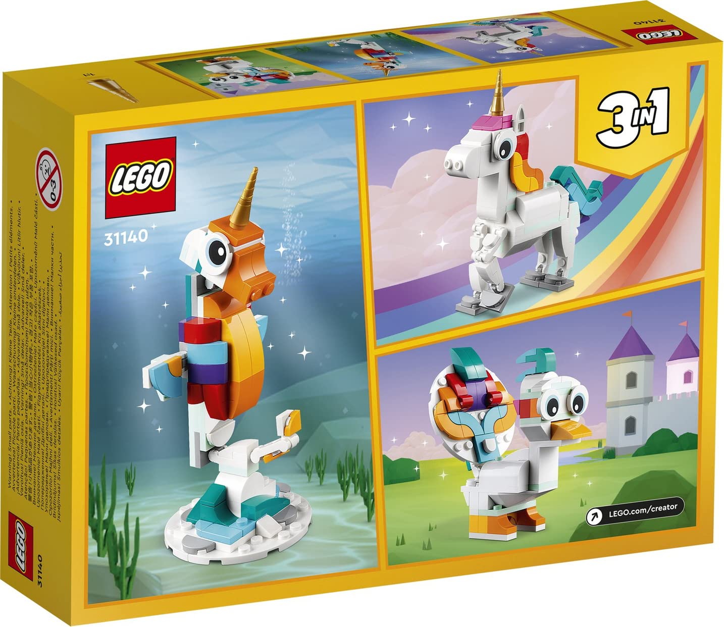 LEGO Creator 3in1 Magical Unicorn Building Kit for Ages 7+