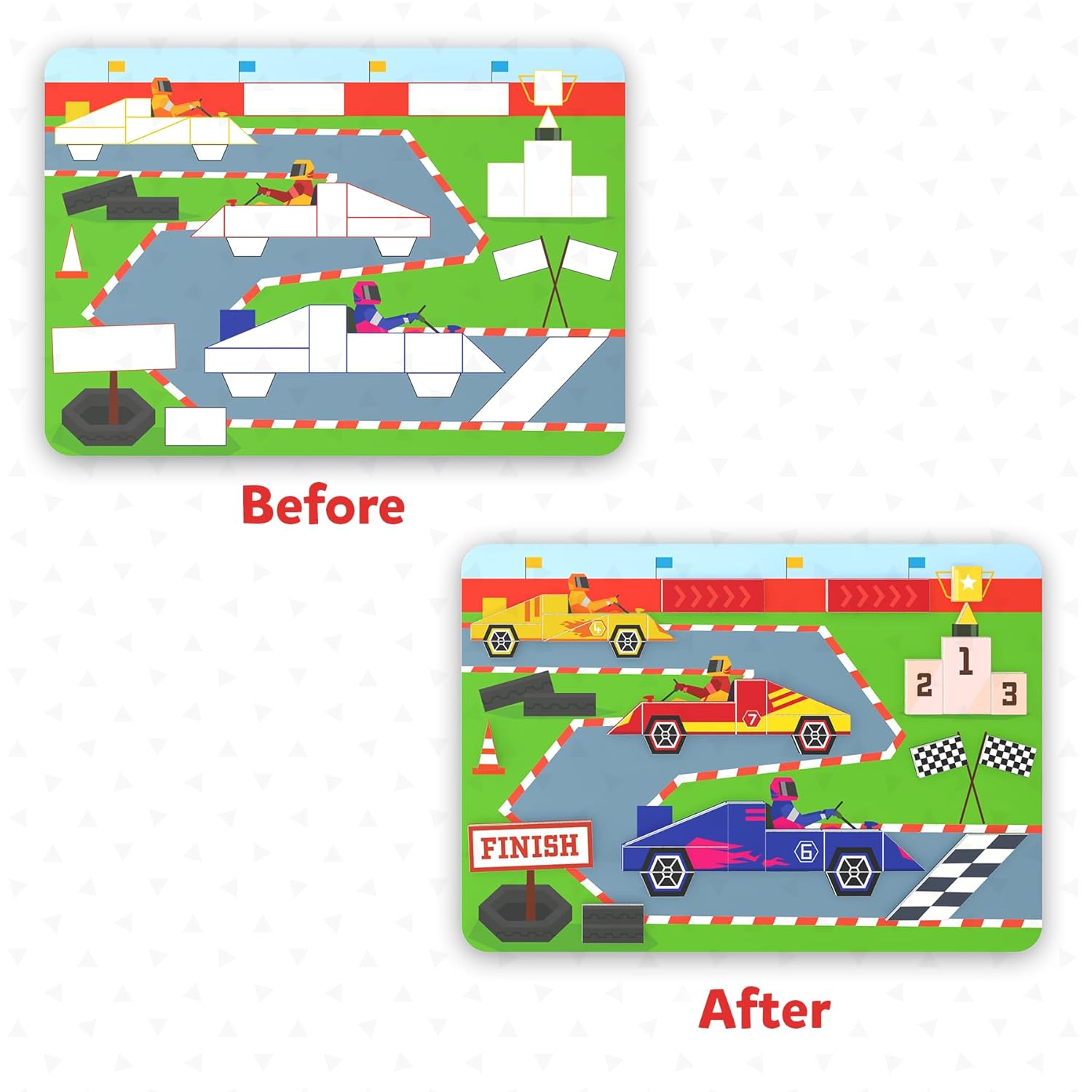 Skillmatics Tangram Twist - Off We Go! No Mess Sticker Art Puzzle For Ages 8+