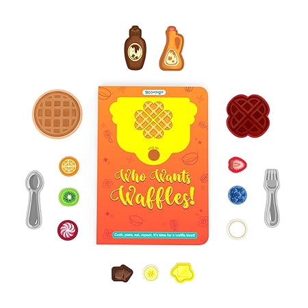 Bloomingo Pretend Play Kit - Who Wants Waffles!: Waffle Making Set for Kids;Set Up Your Waffle Cart