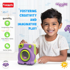 Funskool Giggles Playset Happy Lil Home-Washing Machine, Puppy Inspired Pretend Role-Play Toy with Electronic Rotating Drum, for Kids 3 Year Old & Above
