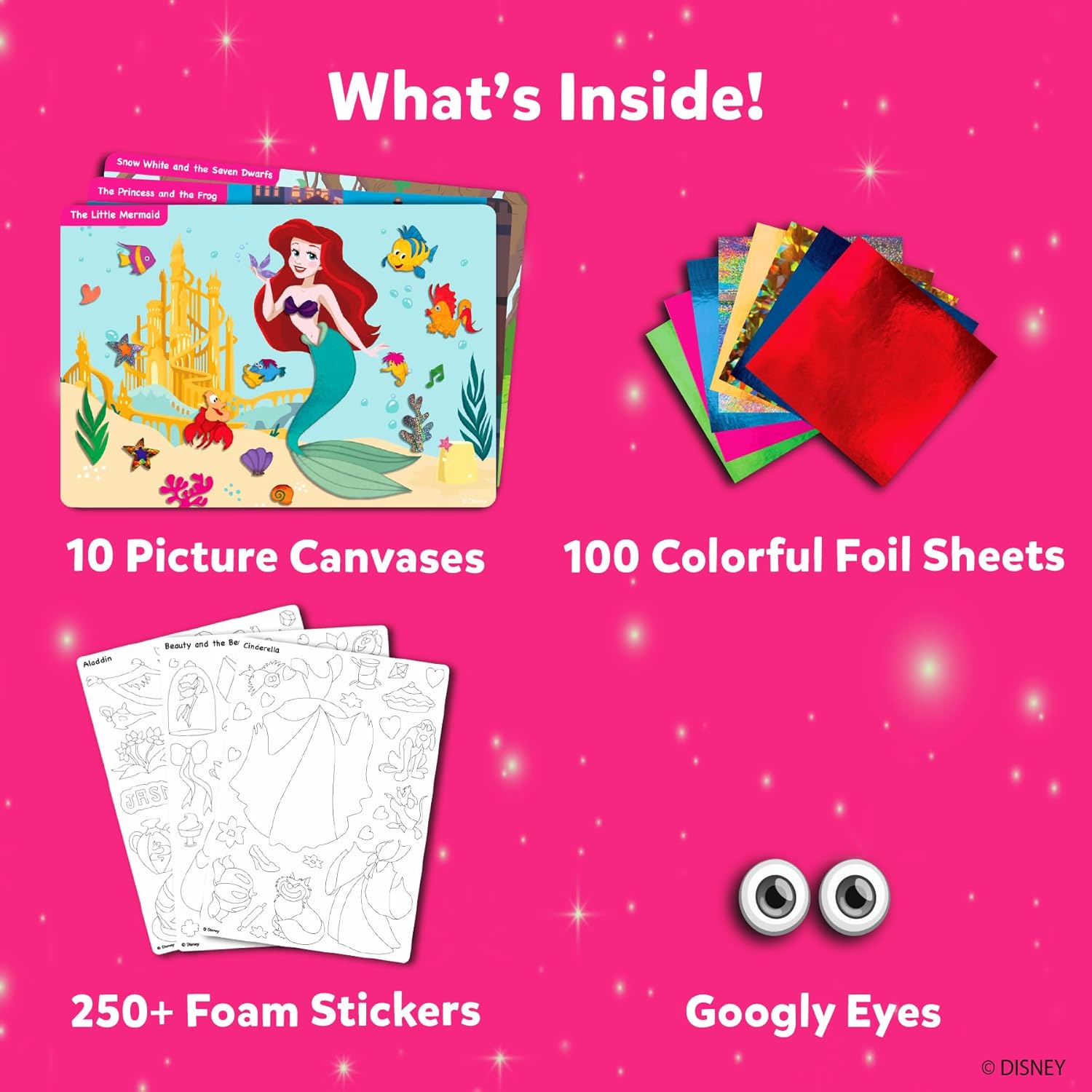 Skillmatics Foil Fun Disney Princess No Mess Art Kit For Kids Ages 4+