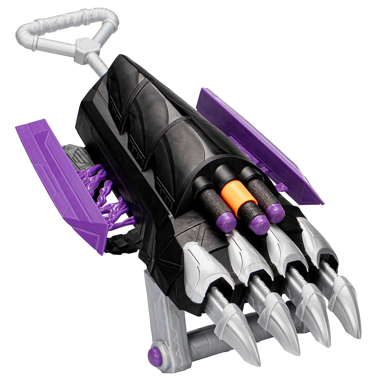Marvel Mech Strike Mechasaurs Black Panther Sabre Claw NERF Blaster with 3 Darts for Kids Ages 5 Years and Up