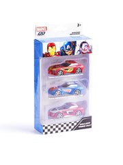 Marvel Go 1:64 Diecast Iron Man, Captain America and Ant-Man 3-Pack Rapid Racer Toy Car For Collection For Ages 3 Years And Up