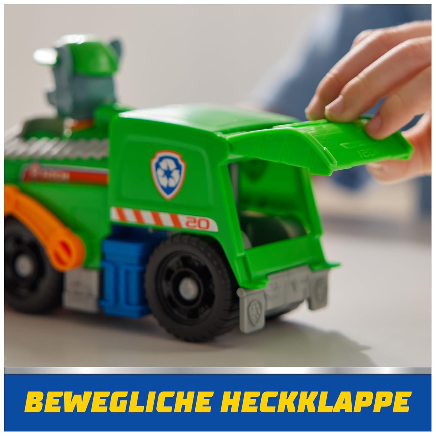 Paw Patrol Rocky Recycling Truck Vehicle with Removable Rocky Action Figures for Kids Ages 3+