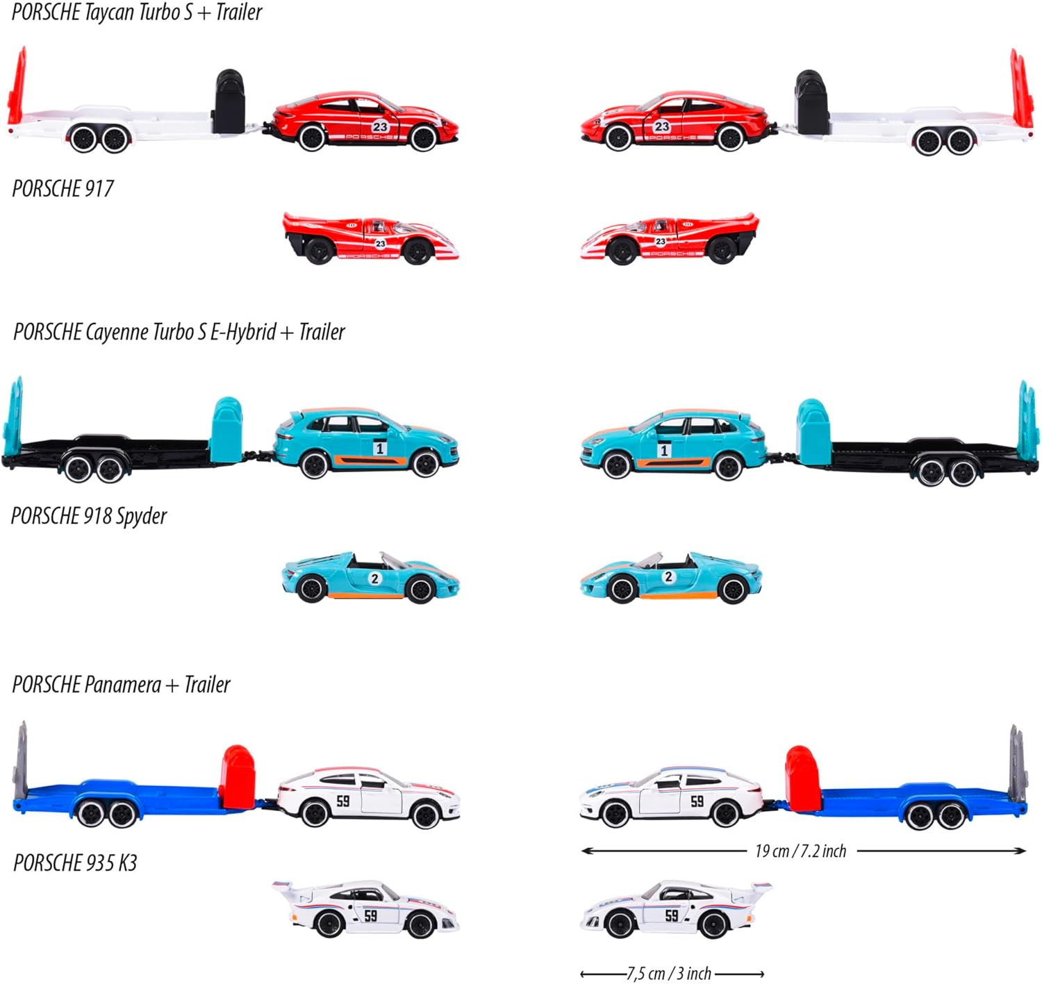 Majorette Porsche Race Trailer Assortment For Kids & Collectors Styles & Design May Vary