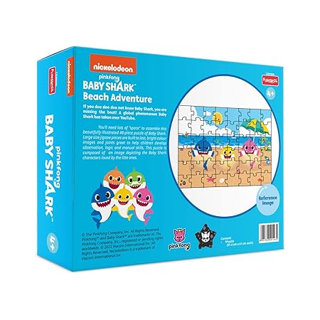 Funskool-Baby Shark Beach Adventure,Educational,48 Pieces,Puzzle,for 4 Year Old Kids and Above,Toy
