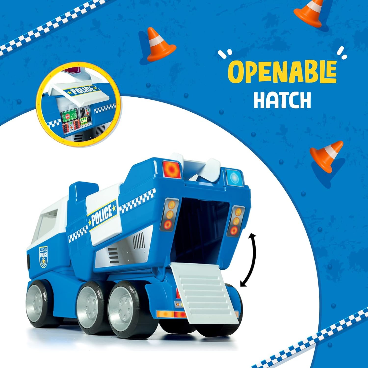 Funskool MOLTO Police Truck, Toy Truck, Nesting & Stackable Toy for Kids Ages 2 Years & Up