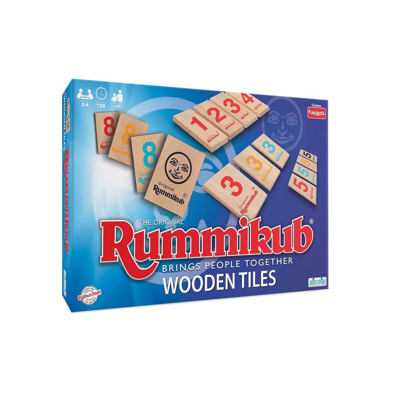 Funskool Games Rummikub Wooden Tiles, 2-4 Players Strategy Fun Family Game for Ages 7 Years+