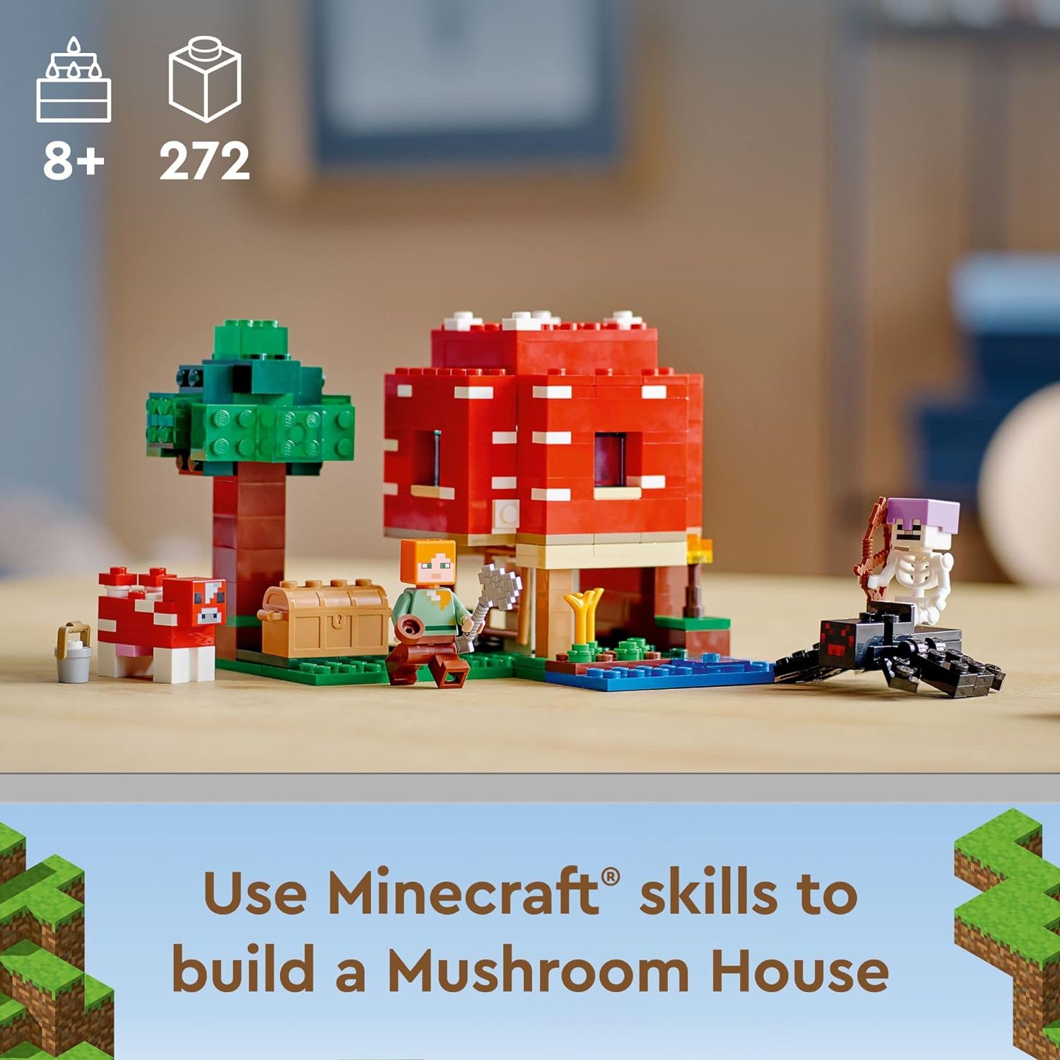 LEGO Minecraft The Mushroom House Set Building Kit for Ages 8+