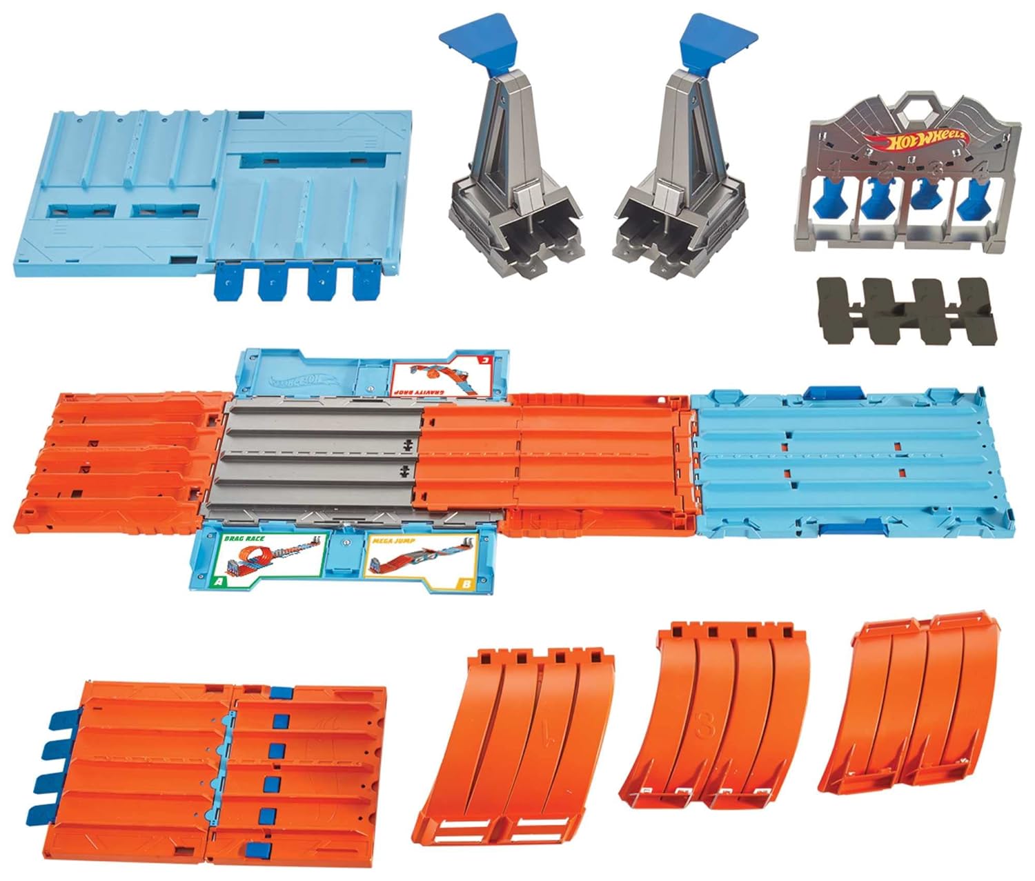 Hot Wheels Race Crate with 3 Stunts in 1 Set Portable Storage for Kids Ages 6 to10 Years