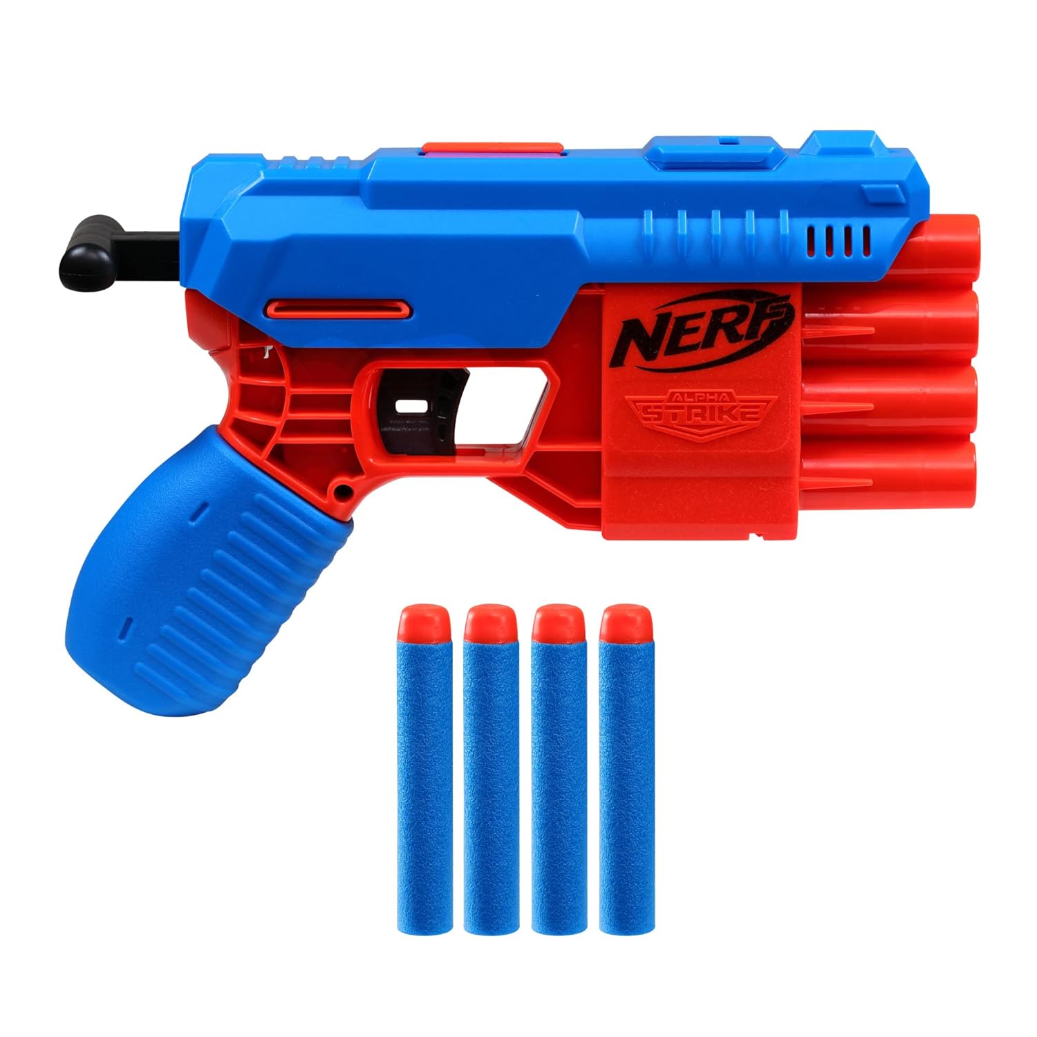 Nerf Alpha Strike Claw Qs-4 Blaster with 4 Official Nerf Elite Foam Darts for Kids Ages 8 Years and Up