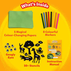Skillmatics Magical Sun Art Animals Mess-Free DIY STEM Craft Paper Art Kit For Kids Ages 4+