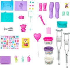 Barbie Careers Medical Fast Cast Clinic with Brunette Doctor Fashion Doll, Furniture & 30+ Accessories For Kids Ages 3+