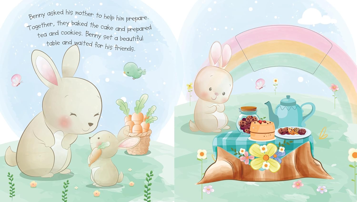 Booktopus Touch and Feel Board Book - Bunny's Party Sensory Book for Toddlers - Textured Baby Books for 4+