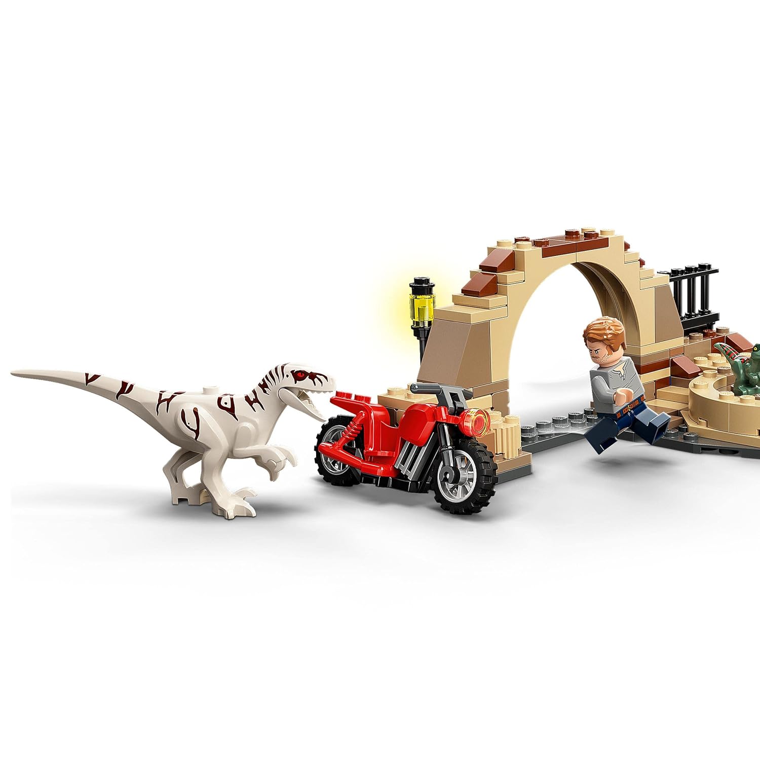 LEGO Jurassic World Atrociraptor Dinosaur: Bike Chase Building Kit for Ages 6+