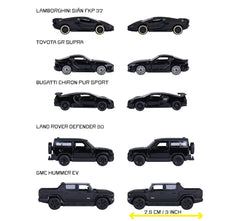 Majorette Black Edition 2.0 5 Pack Set - Metal Toy Car with Freewheel, Suspension & Opening Parts for Kids & Collectors