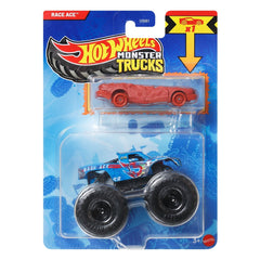 Hot Wheels Race Ace Monster Truck Diecast Truck with 1:64 Scale Car for Ages 3+