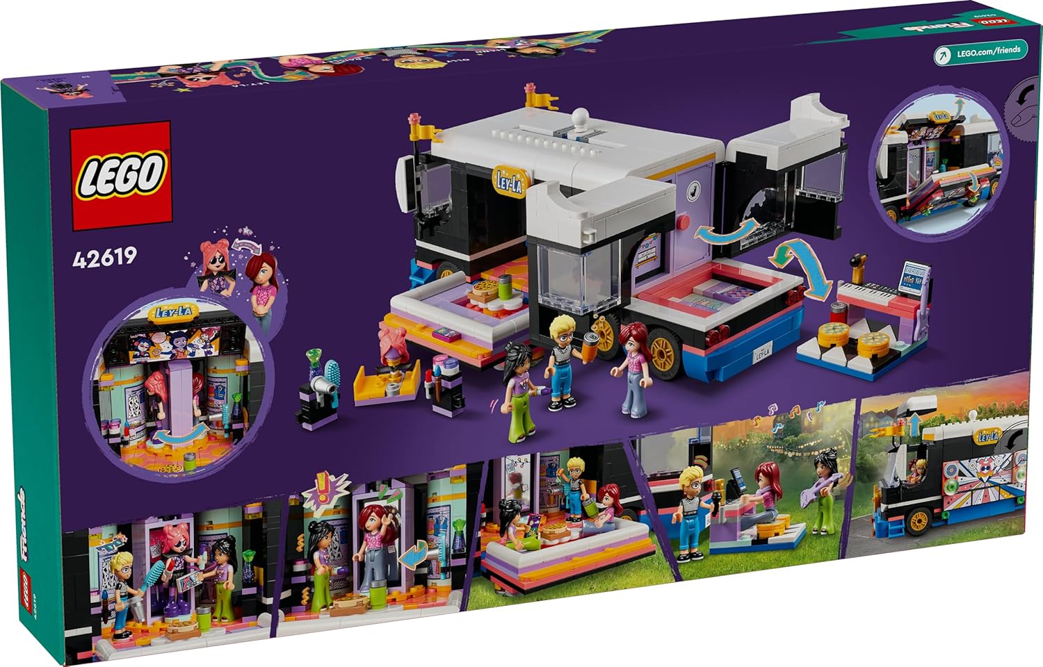 LEGO Friends Pop Star Music Tour Bus Vehicle Building Kit For Ages 8+