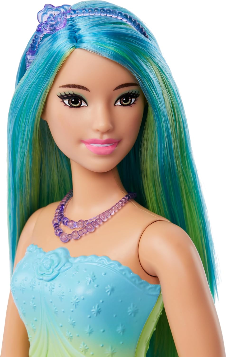 Barbie Royal Doll with Blue-Highlighted Hair, Butterfly-Print Skirt and Accessories