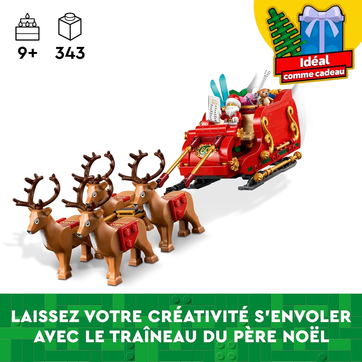 LEGO Santa’s Sleigh Toy Building Kit For Ages 9+