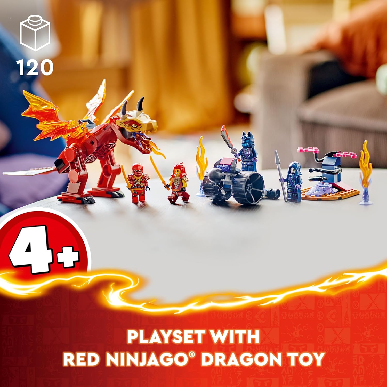 LEGO NINJAGO Kais Source Dragon Battle Toy Adventure Building Kit For Ages 4+