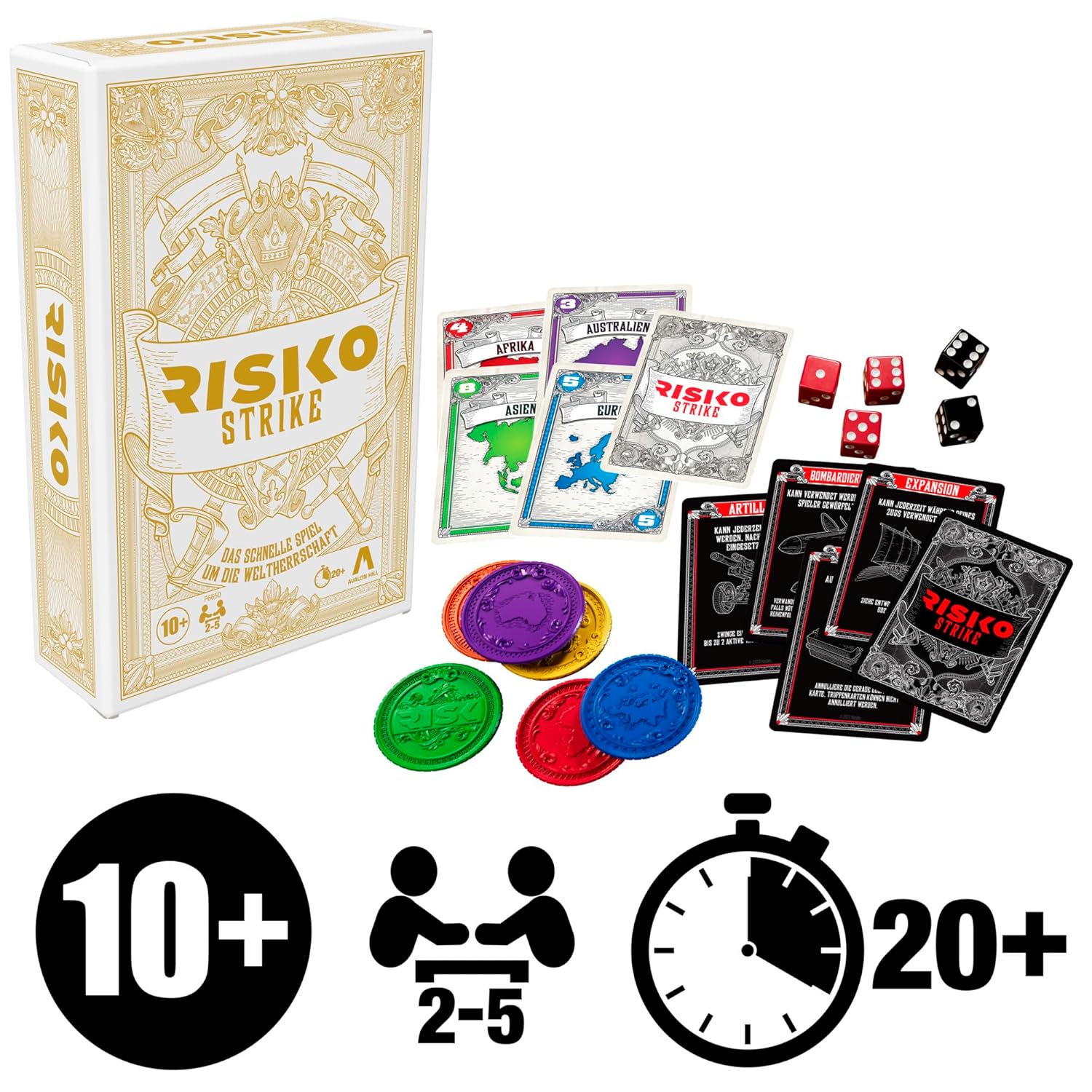 Hasbro Gaming Risk Strike Cards and Dice Game For Ages 10+