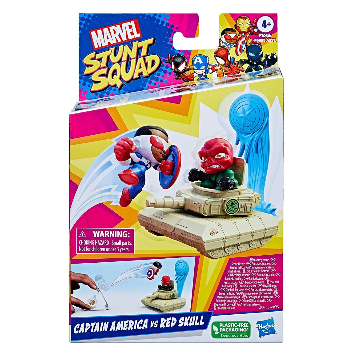 Marvel Stunt Squad 1.5-Inch Captain America vs. Red Skull Playset for Kids Ages 4 Years and Up