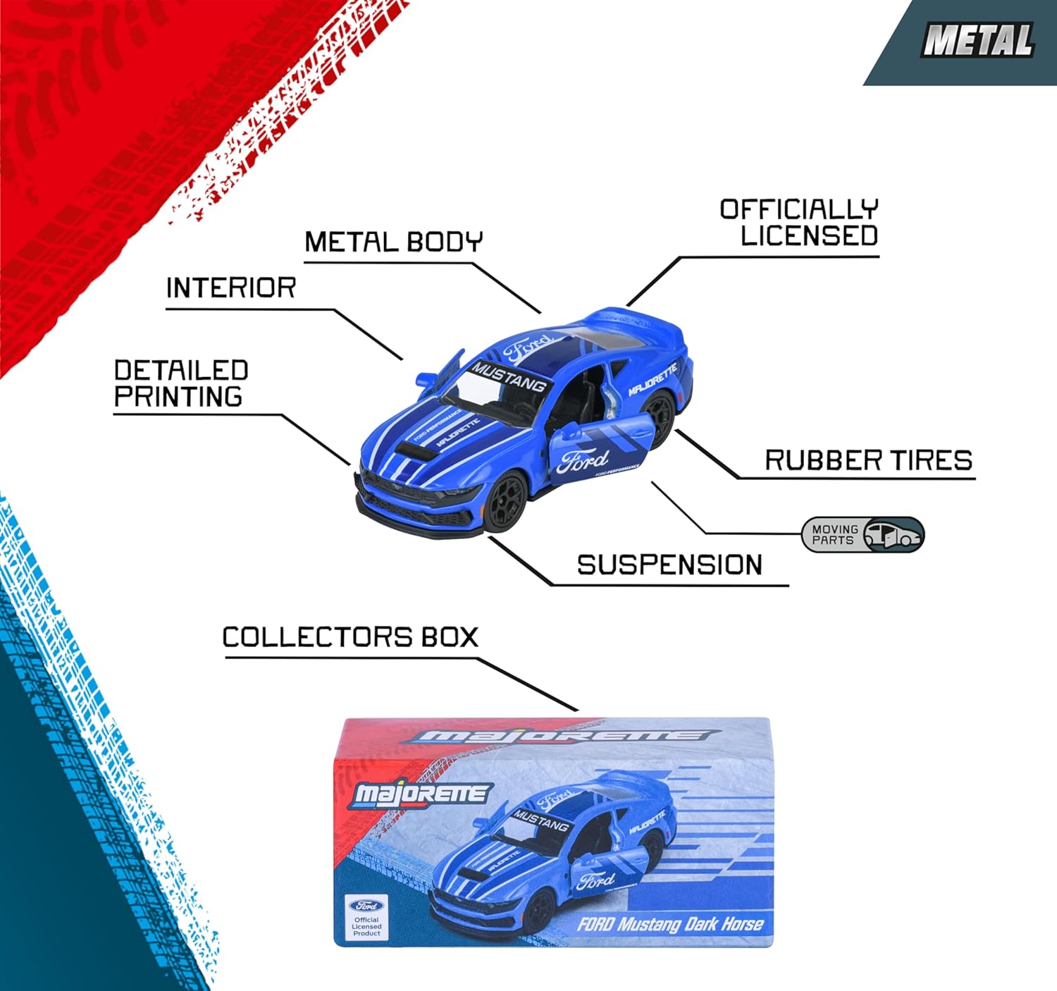 Majorette Auto Showroom Deluxe - Metal Toy Car with Collection Box & Opening Parts for Kids & Collectors Styles & Design May Vary - Only 1 Model Included