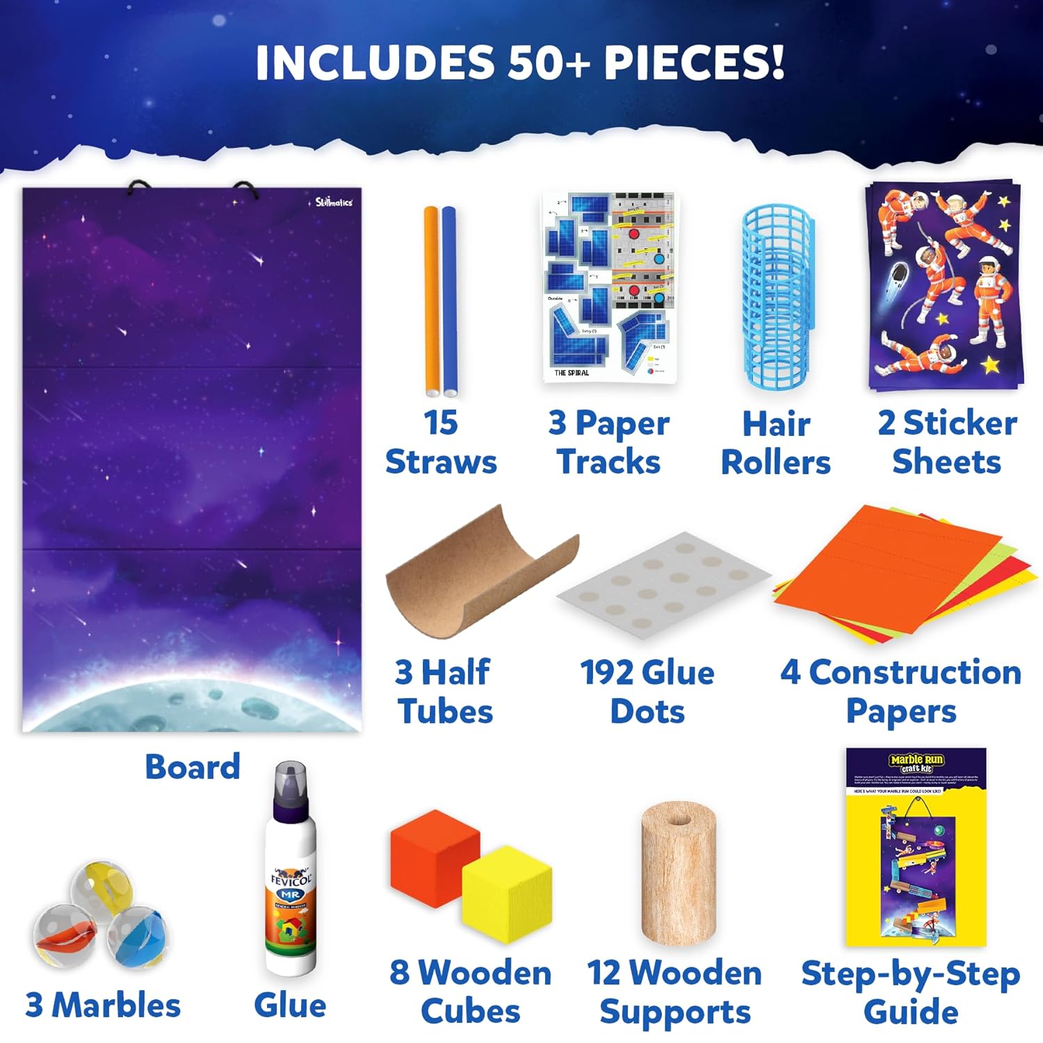 Skillmatics Marble Run STEM Building & Construction Kit for Kids Ages 8+
