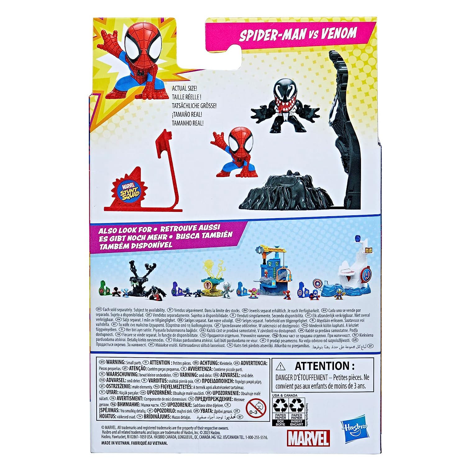 Marvel Stunt Squad 1.5-Inch Spider-Man vs. Venom Playset For Kids Ages 4 Years And Up