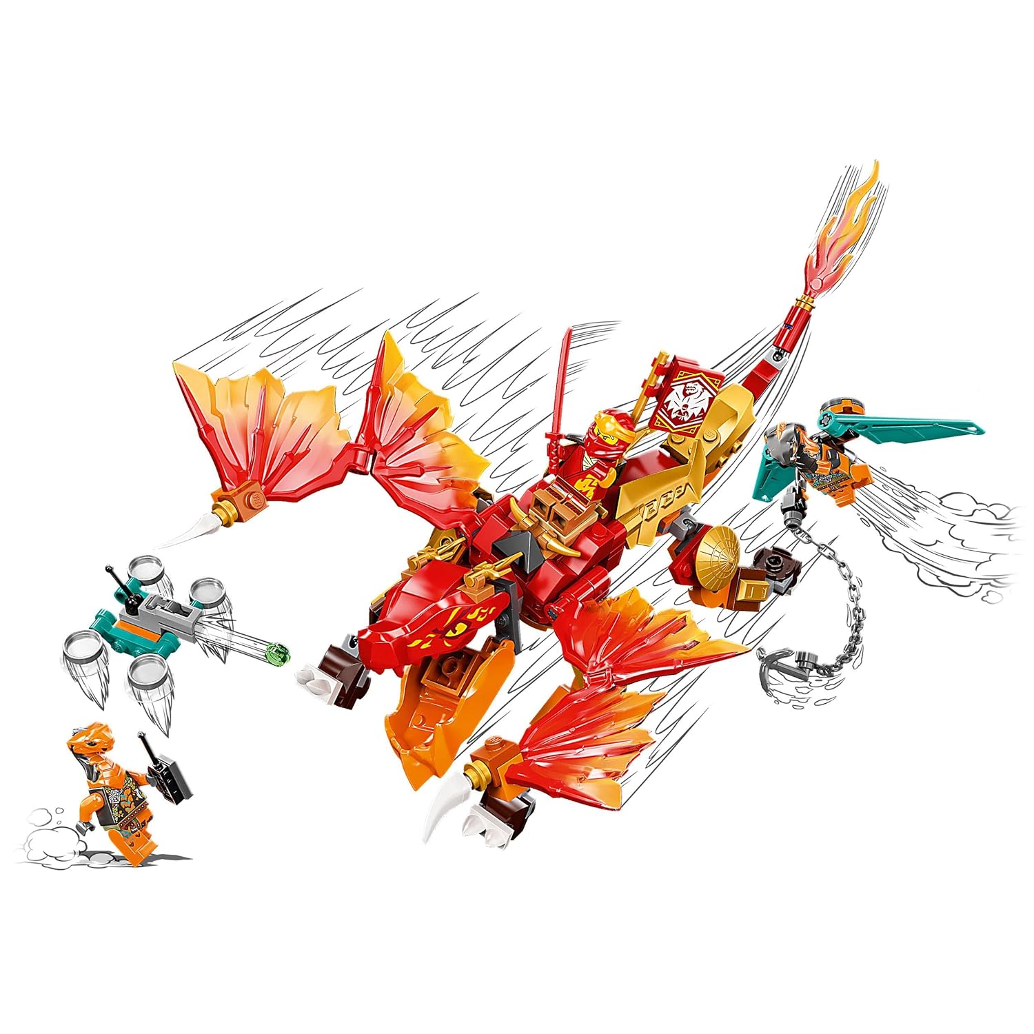 LEGO Ninjago Kai’s Fire Dragon EVO Building Kit for Ages 6+