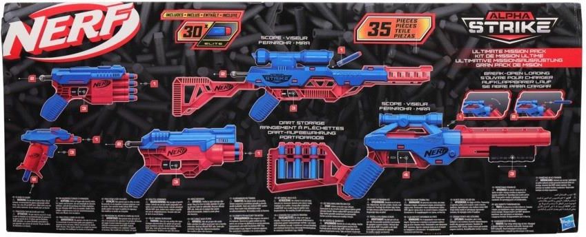 NERF 35-Piece Alpha Strike Ultimate Mission Pack -- Includes 5 Blasters and 30 Official Elite Darts -- for Kids, Teens, Adults