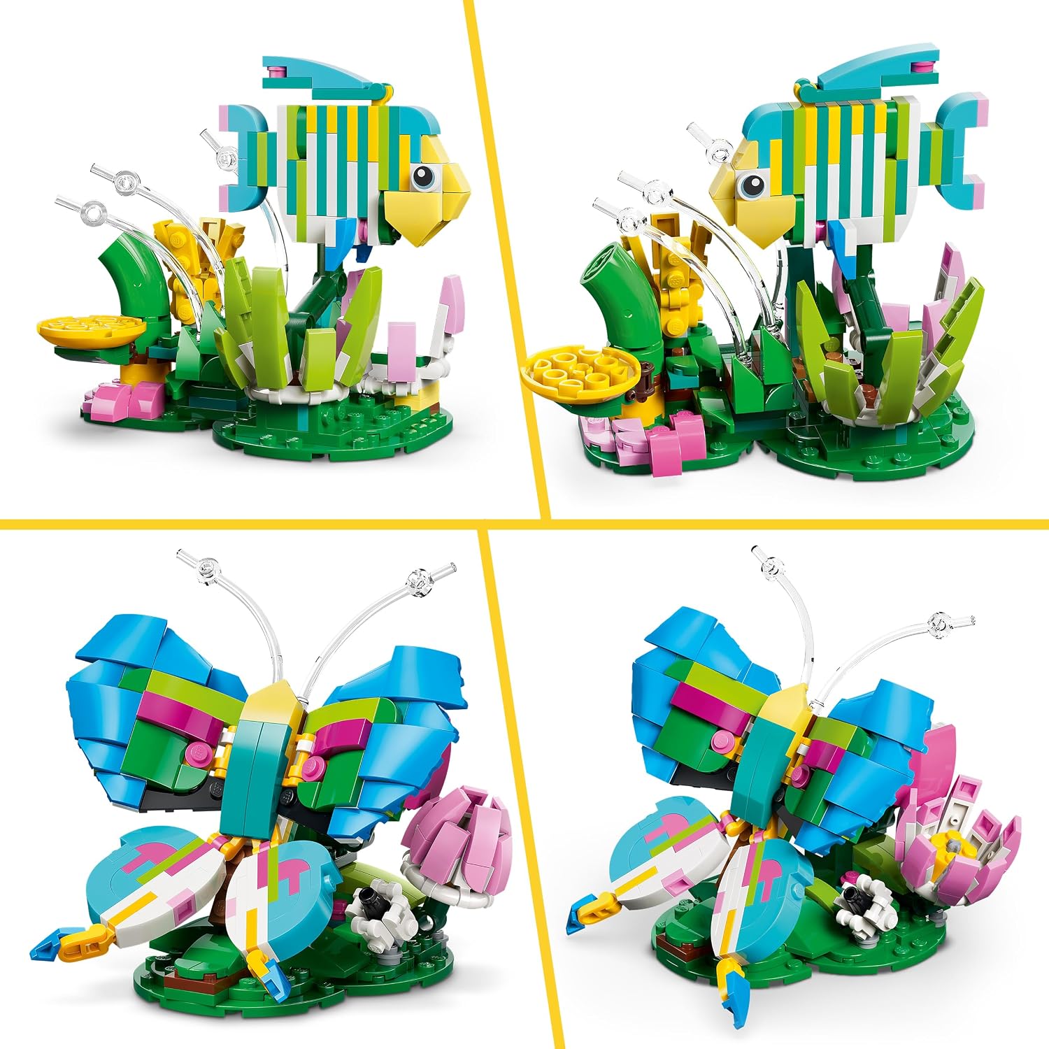 LEGO CREATOR 3IN1 Wild Animals: Colorful Hummingbird - Rebuilds into a Butterfly or Fish Building Kit For Ages 8 Years & Up