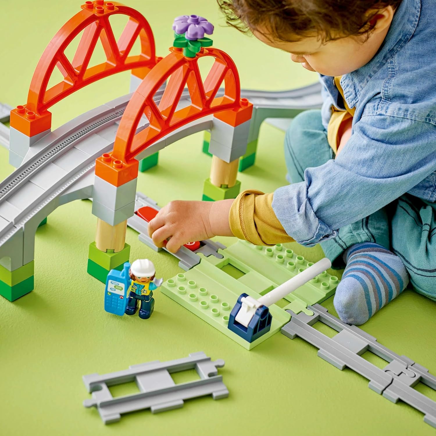 LEGO Duplo Town Train Bridge and Tracks Expansion Set Building Kit For Ages 2+