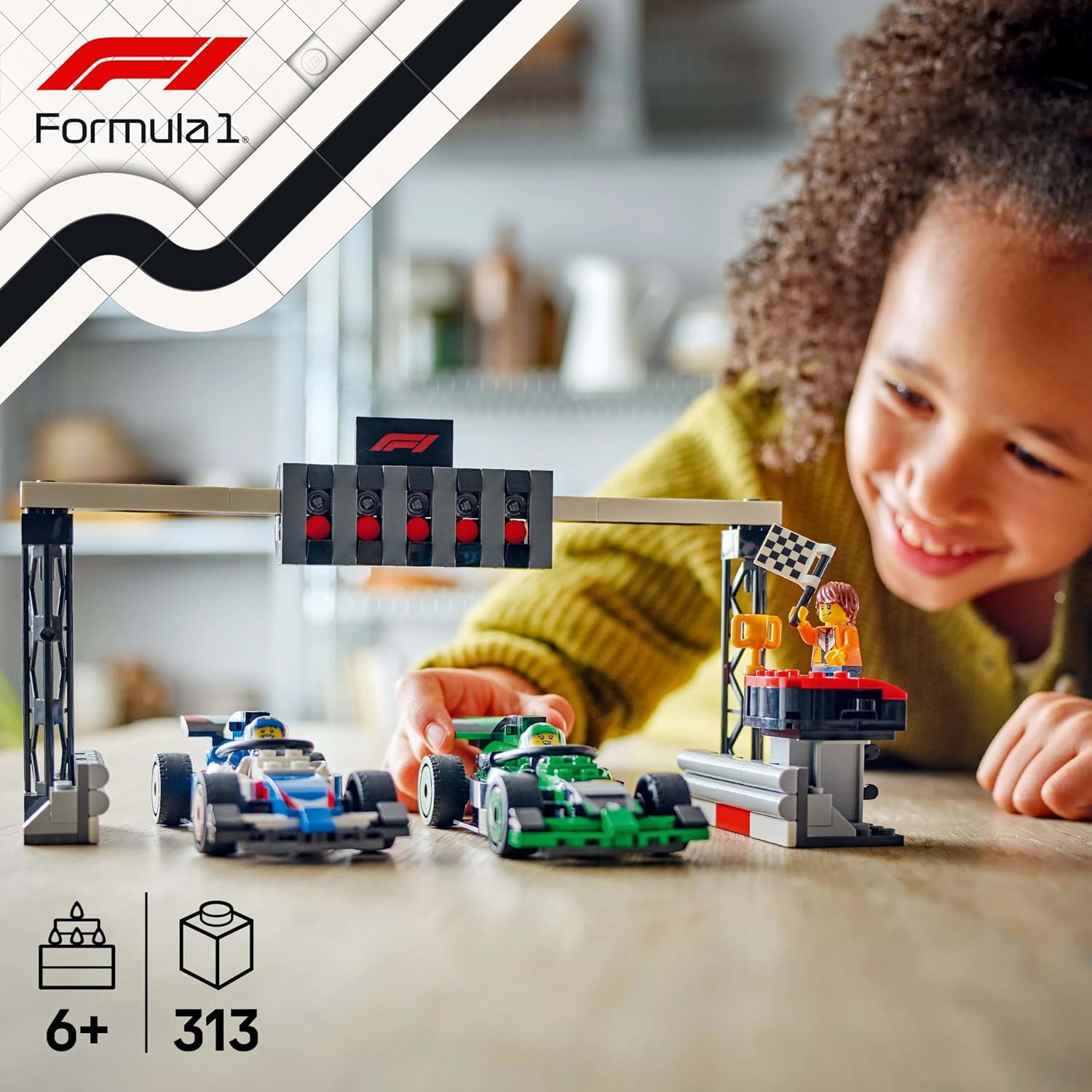 LEGO City F1 Grid with VCARB & Sauber Race Cars Toy Vehicle Set Building Kit For Ages 6 Years & Up