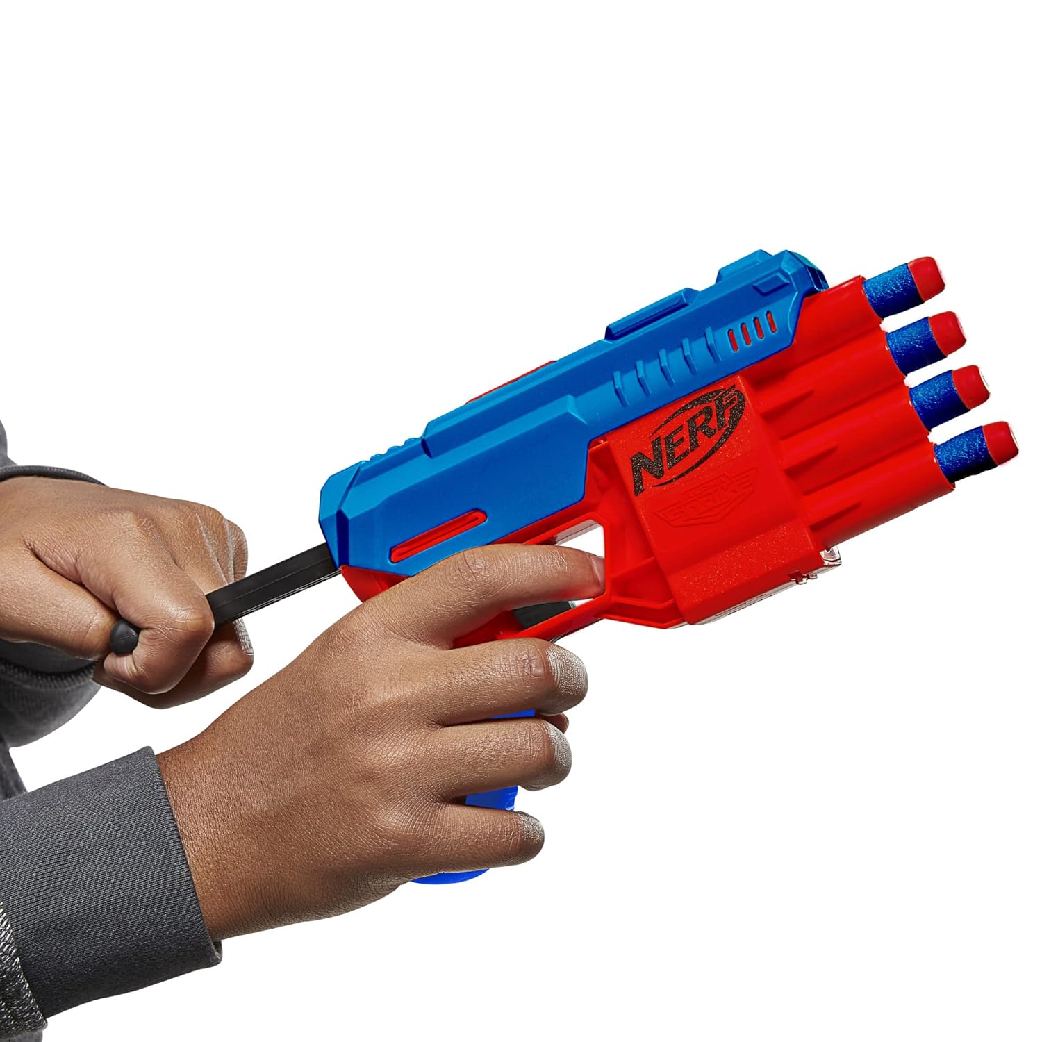 Nerf Alpha Strike Claw Qs-4 Blaster with 4 Official Nerf Elite Foam Darts for Kids Ages 8 Years and Up